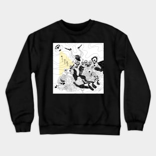 goya's dream with witchcraft the mexican remix in floral pattern Crewneck Sweatshirt